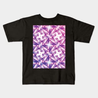 Purple Geometric Pinwheel Pattern Kids T-Shirt